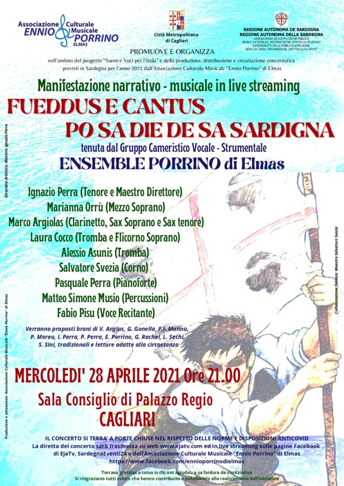 Musica, appuntamento live il 28 aprile con “Fueddus e cantus po sa Die de Sa Sardigna”
