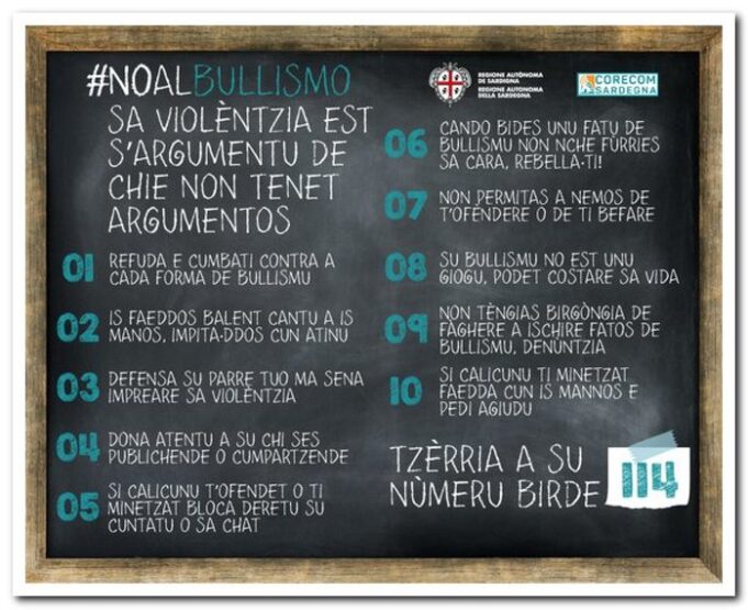 Dieci regole in italiano e limba per dire ‘no’ al bullismo