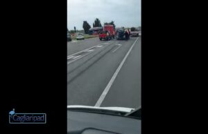 Gravissimo incidente sulla SS131 a Nuraminis: sul posto i vigili del fuoco