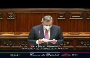 Recovery plan, premier Mario Draghi in diretta dal Parlamento