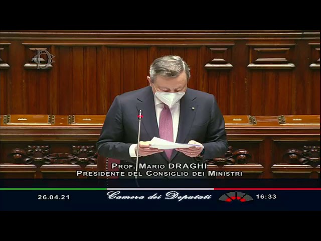 Recovery plan, premier Mario Draghi in diretta dal Parlamento