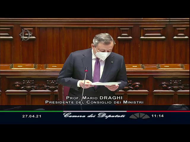 Draghi in Parlamento replica sul Recovery Plan