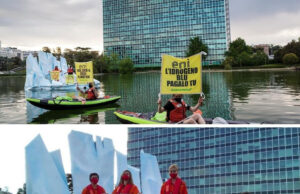 Greenpeace porta un iceberg sciolto a Eni: “basta greenwashing”