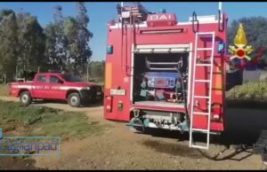 Sestu, casolare in fiamme: intervento dei Vigili del Fuoco