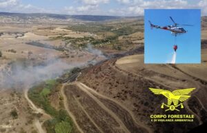 Roghi a Pula e Ozieri: presenti gli elicotteri del Corpo forestale