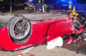 Serdiana: tocca il cordolo della rotatoria e distrugge una Ferrari, due feriti