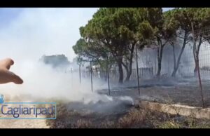 Vasto incendio nel litorale di Quartu, fiamme a ridosso delle case