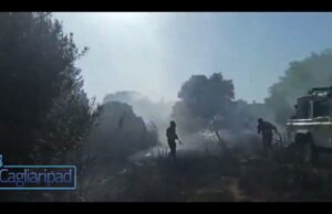 Fiamme vicino alle abitazioni a Capitana, sul posto la Paff e i Vigili del fuoco