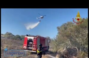 Incendio a Loiri Porto San Paolo: 2 elicotteri si alzano in volo