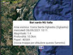 L’isola continua a tremare: nuovo piccolo terremoto a Bari Sardo