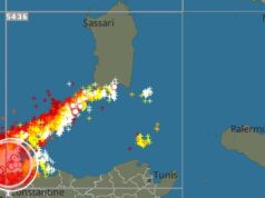 Canale di Sardegna: 15mila fulmini in due ore: ma il maltempo si allontana dall’isola