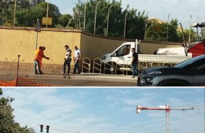 Viale Poetto, tir si incastra tra passaggio pedonale e alberi ǀ Video