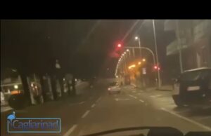 Via Sonnino: contromano nella corsia dei bus, poi passa col rosso