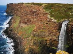 La cascata di Capo Nieddu a ottobre