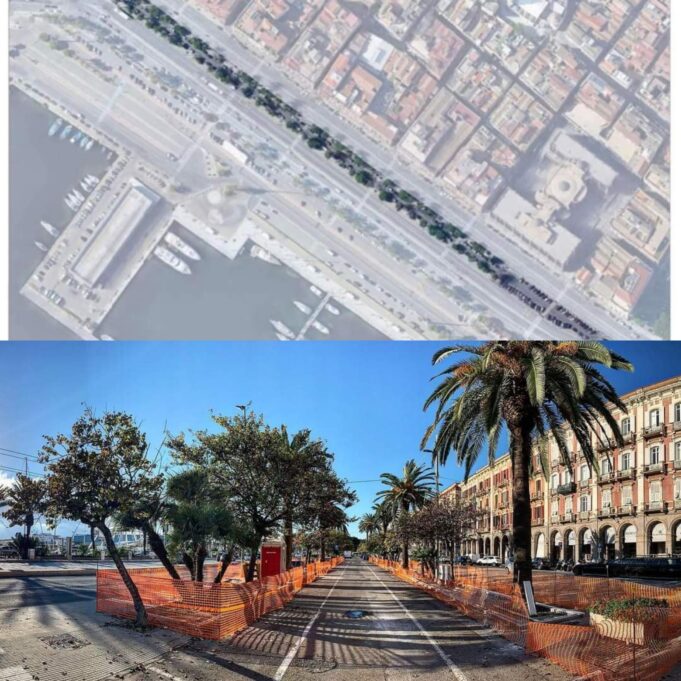 Via Roma, restyling del fronte mare | Lavori in corso nella corsia centrale