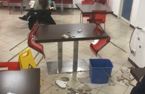 Piazza Michelangelo | Cadono pezzi dal soffitto della mensa universitaria