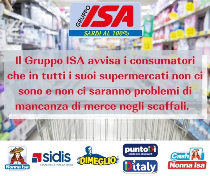 Non ci sarà alcun problema nei supermercati: il gruppo sardo rassicura i clienti