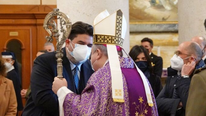 Solinas incontra l’ordinario militare Monsignor Marciano