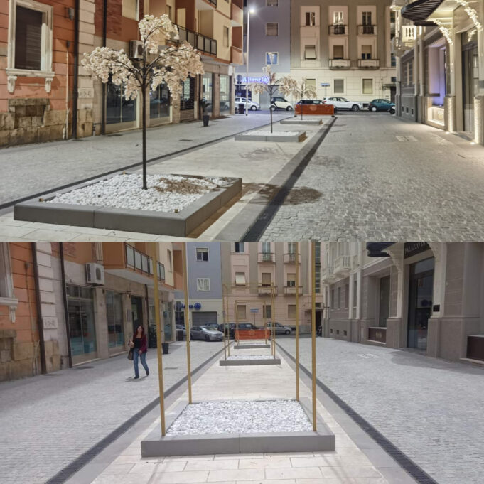 Alberi finti in vico Logudoro | Chi ha la competenza delle strade pubbliche?
