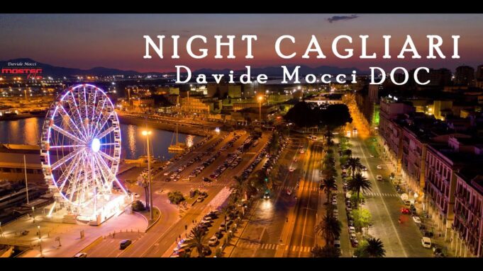 Cagliari by night: vedute cittadine a bordo di un drone | Video