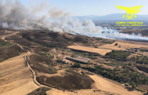 Sette chilometri di fuoco a Monastir, necessario l’intervento dei Canadair