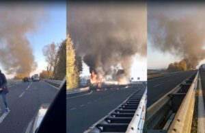 Commando di banditi assalta un furgone portavalori sulla 131 | Video