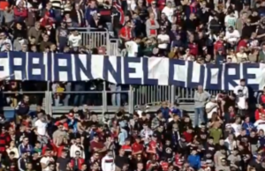Fabian O’Neill ricordato dai tifosi del Cagliari e dalla società rossoblù