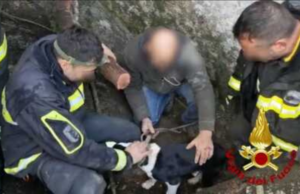 Maremmano rimane incastrato tra le rocce, provvidenziali i Vigili del Fuoco