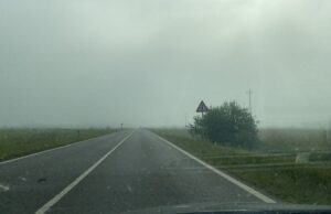 Sanluri si sveglia sotto una coltre di nebbia: disagi sulla sp 197