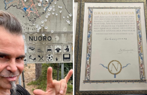 Piero Pelù a Nuoro: selfie ‘cliché’ con il cartello forato dai proiettili