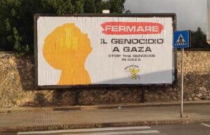 Sassari, spunta manifesto contro il conflitto a Gaza: “Fermare il genocidio”