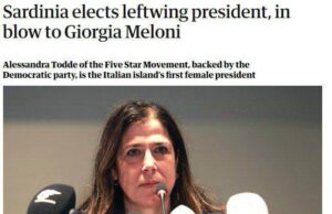 La Sardegna nei quotidiani internazionali | Guardian: “Colpo a Meloni”