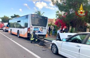 Grosso spavento a Quartu: auto si schianta contro bus Ctm