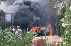 Olbia, furgone merci prende fuoco all’aeroporto