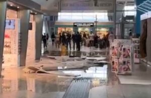Crollo controsoffitto aeroporto di Cagliari, paura tra passeggeri: “Tragedia scampata” | Video