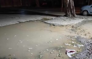 Cagliari, copiosa perdita d’acqua in viale Trieste