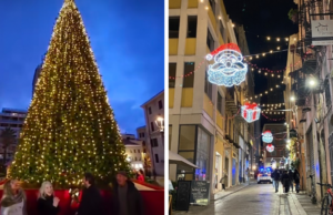 Sassari, via alle festività: albero di Natale acceso in piazza Castello