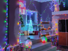 Natale magico a San Gavino: casa totalmente addobbata di luci