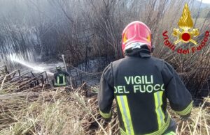 Arzachena, prende fuoco un canneto: intervento dei vigili del fuoco