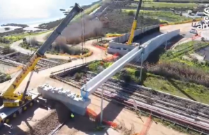 Statale 195, posizionate le travi del ponte di attraversamento a Capoterra