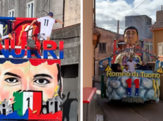 Il Carnevale si illumina di rossoblù: Nurri omaggia Gigi Riva
