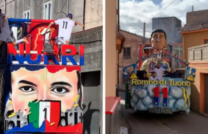 Il Carnevale si illumina di rossoblù: Nurri omaggia Gigi Riva