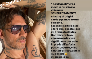 “Grazie sardignoli”: prima la gaffe, poi Fabrizio Moro si scusa
