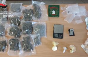 Cabras, scovato con cocaina e marijuana: un uomo in manette