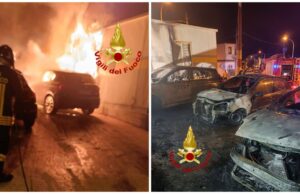 Siniscola, incendio nella notte: fiamme in un’autocarrozzeria, mezzi distrutti