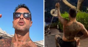 Fabrizio Corona, relax e allenamento in vacanza a Porto Cervo