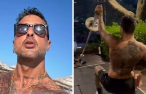 Fabrizio Corona, relax e allenamento in vacanza a Porto Cervo
