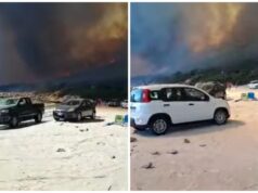 Villasimius, auto portate in spiaggia per salvarle dall’incendio | Video