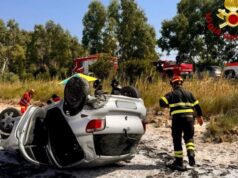 Muravera, auto fuori strada e ribaltata: due feriti, interviene l’elisoccorso