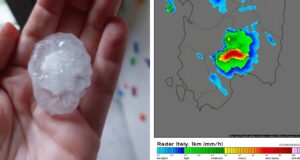 Forti temporali sul Campidano: caduti chicchi di grandine enormi